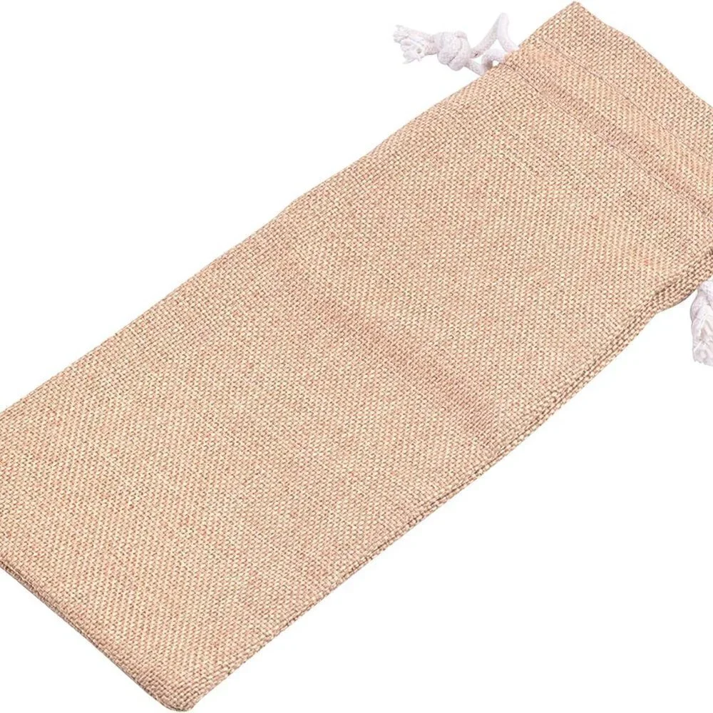 10pcs Camel Lining Burlap Drawstring Bags - BRAND NEW